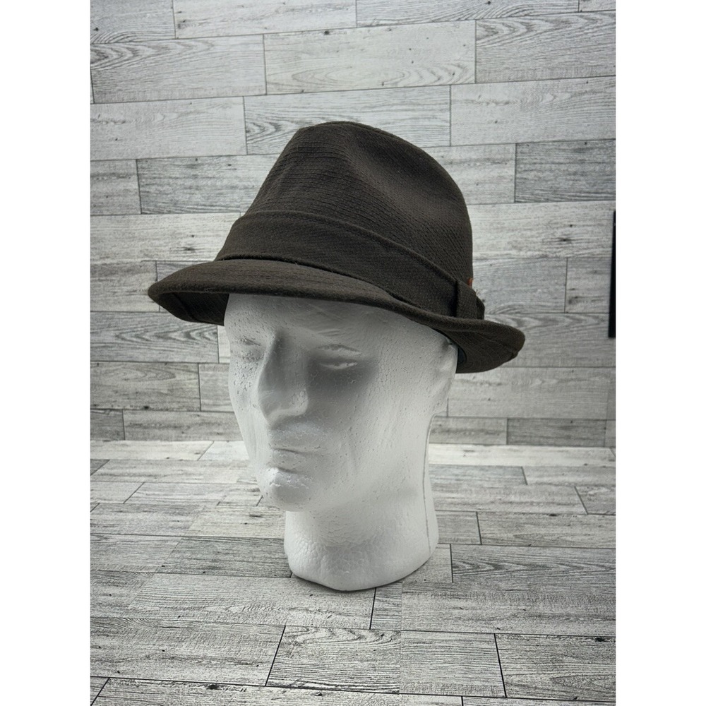 VINTAGE CHAMP Brown Fedora Hat 13-4706-320 65% Wool Size 7 Excellent Condition!